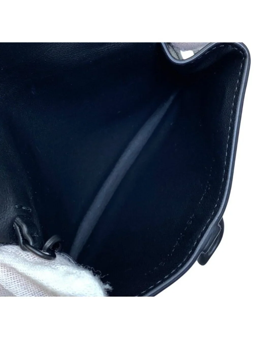 Dior Saddle Nano Pouch Chain Wallet Shoulder Bag Leather Black Practical